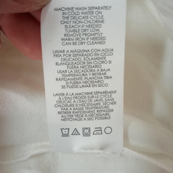 Cabi White Linen Lyocell Buttoned Blazer Crew neck - Picture 12 of 12